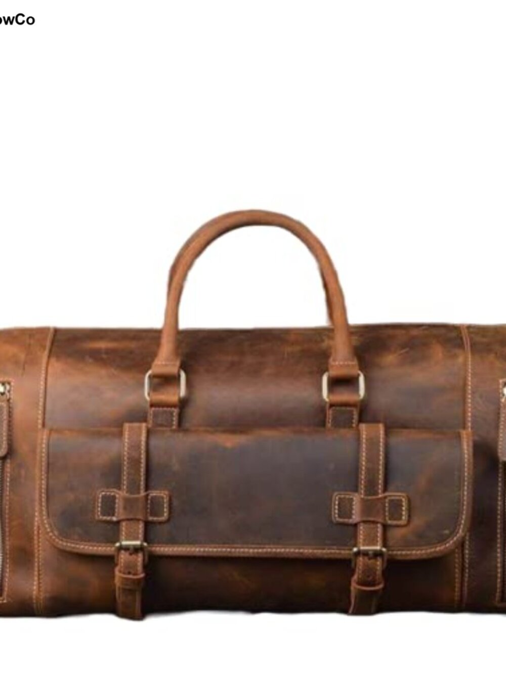 Handmade Leather Duffel Bag Weekender Overnight Travel Gym Carry On